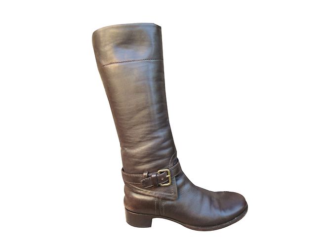 Prada Lederstiefel Braun