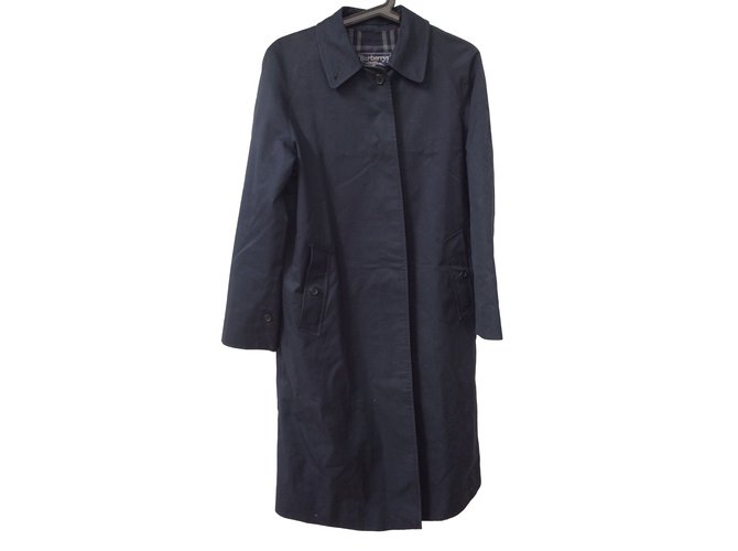 Burberry Coats, Outerwear Navy blue Cotton  ref.43592
