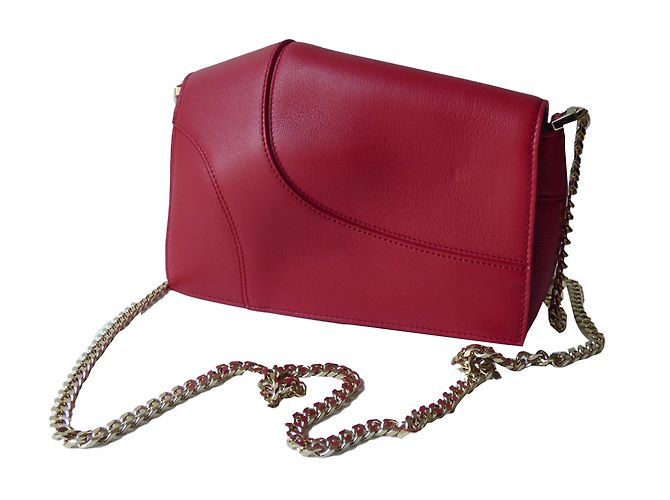 Bolso bandolera mini Elie Saab rojo piel Roja