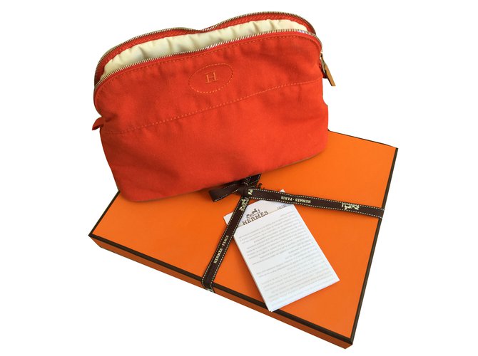 Hermès borse, portafogli, casi Arancione Cotone  ref.43636