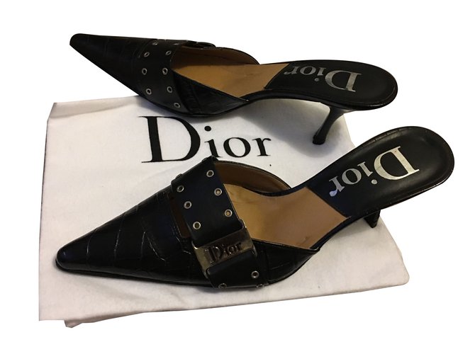 Dior sandali Nero Pelle  ref.43655