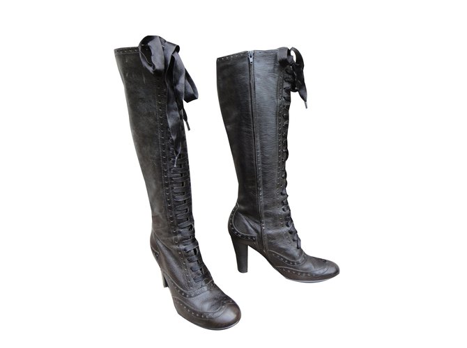 Ash Boots Dark brown Leather  ref.43665