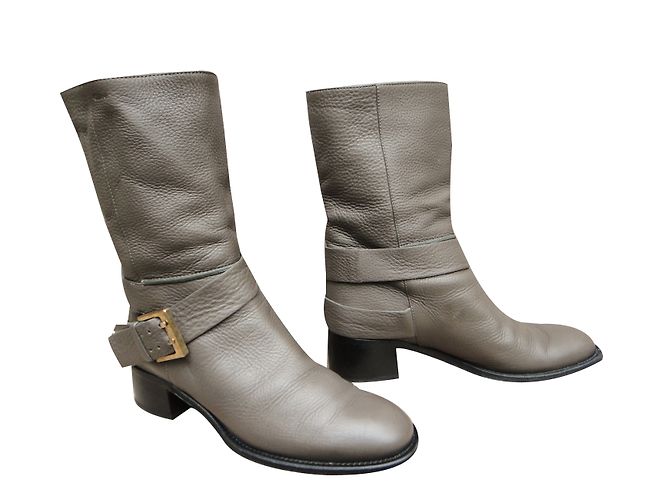 Botines Chloé de piel gris