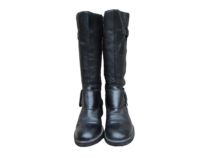 Ash Black Leather Biker Boots