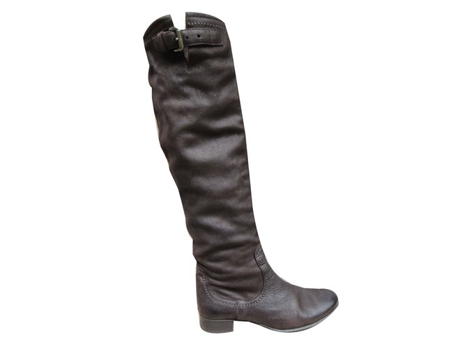 Prada Boots Dark brown Leather  ref.43709