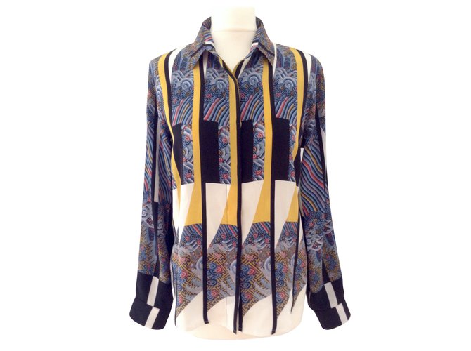 Dries Van Noten Chemise, blouse Soie Multicolore  ref.43824
