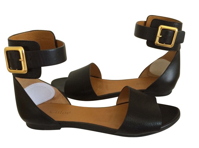 Chloé Sandals Black Leather  ref.43828