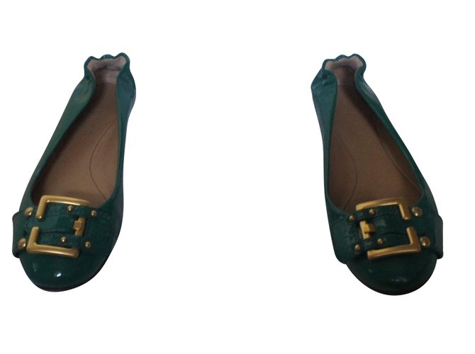 Chloé Ballerinas Green Patent leather  ref.43830