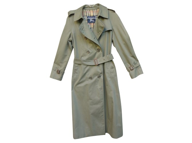 Burberry Trench coats Khaki Cotton Polyester  ref.43868