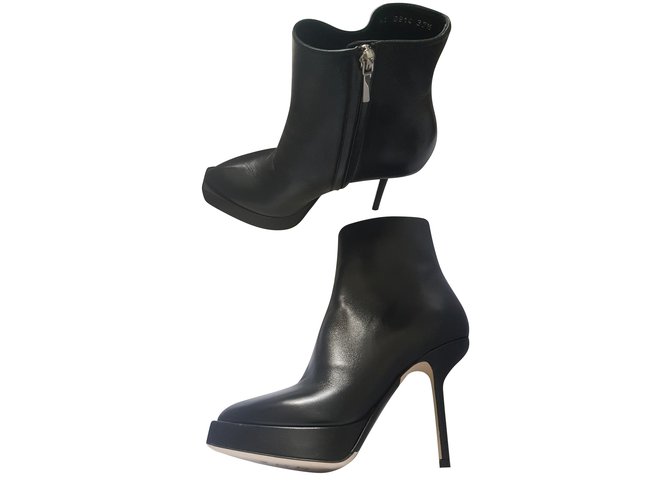 Dior Ankle Boots Black Leather  ref.43883