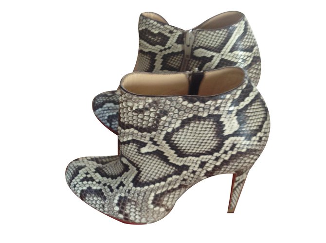 Christian Louboutin Ankle Boots "Belle" Python  ref.43904