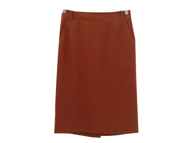 Hermès Skirts Brown Linen  ref.43945