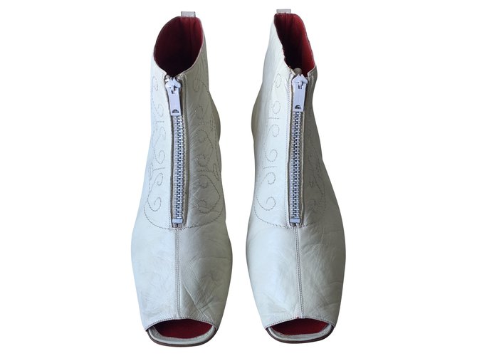 Céline CELINE Boots White Leather  ref.44027