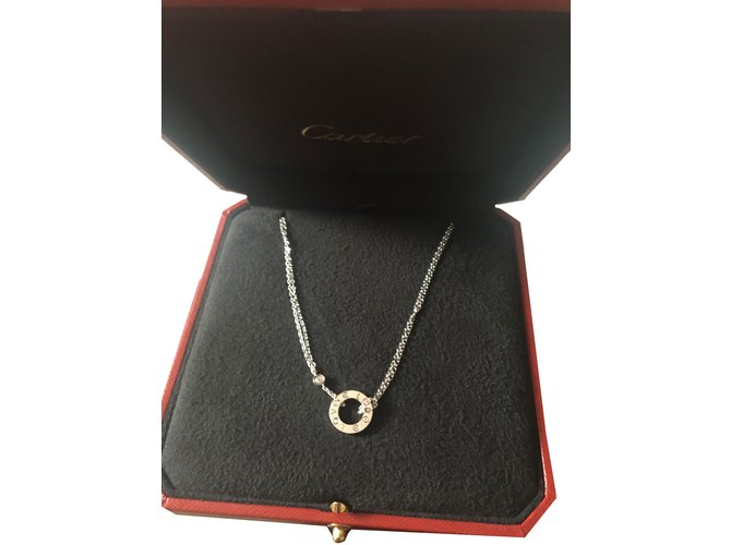 Love Cartier Necklace Silvery White gold  ref.44055