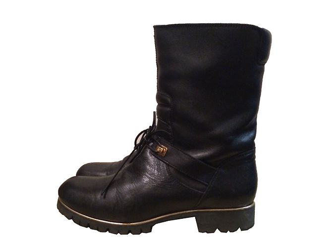 Botas Sergio Rossi de piel negra Negro
