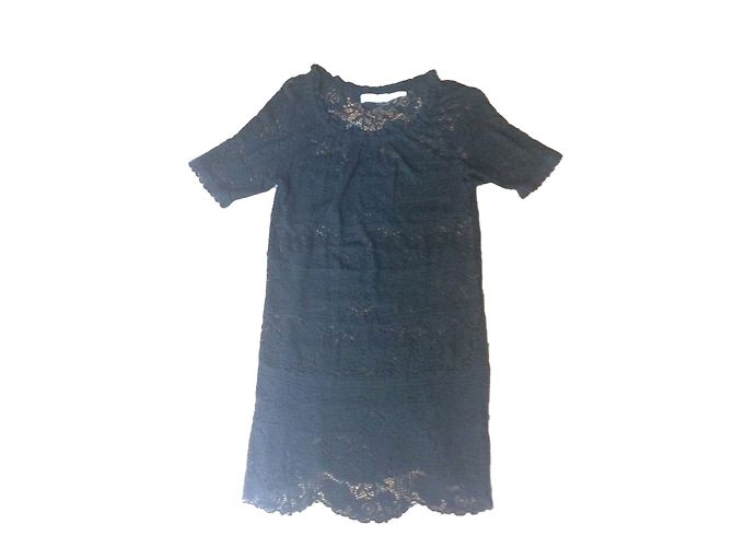 Vestido de encaje de algodón negro Isabel Marant