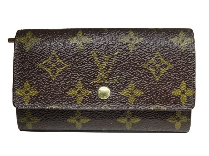 Louis Vuitton Portefeuille Cuir Caramel  ref.44072