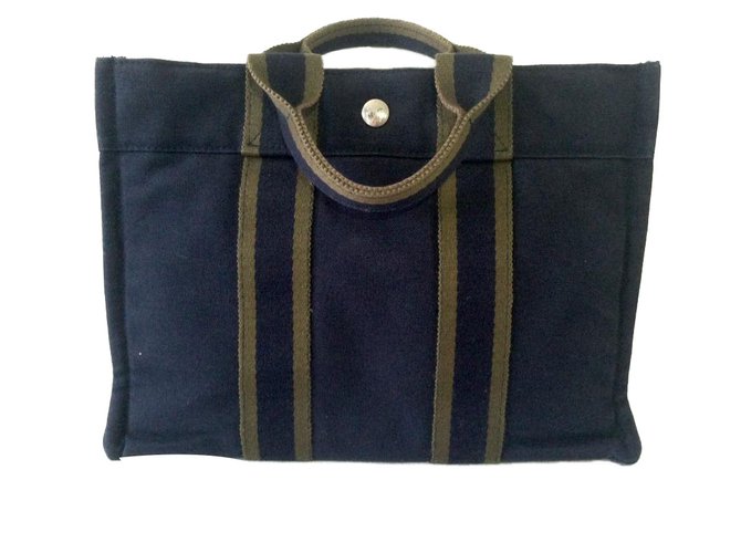 Hermès Handtaschen Marineblau Tuch  ref.44081