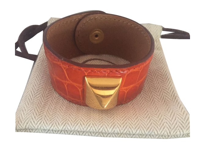 Hermès Bracelets Orange Exotic leather  ref.44084