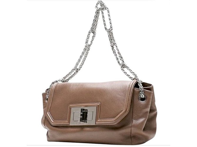 Chanel Handbag Taupe Leather  ref.44103