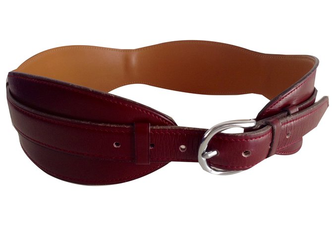 Hermès Belts Dark red Leather  ref.44130
