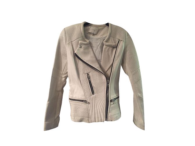 Iro Lederjacke Perfecto Eggshell Aus weiß