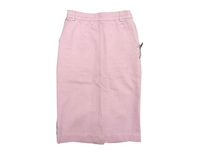 Jupe longue en denim rose pastel Yves Saint Laurent 