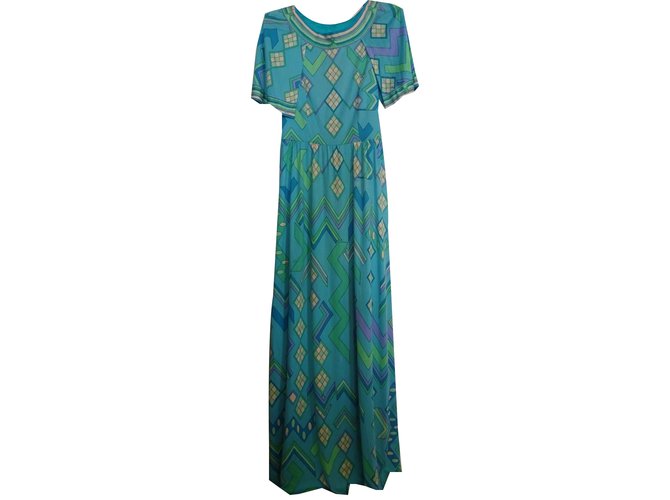 Emilio Pucci Vintage Kleid Mehrfarben Seide  ref.44168