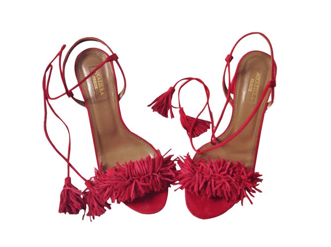 Aquazzura Cosa selvaggia Rosso Scamosciato  ref.44171