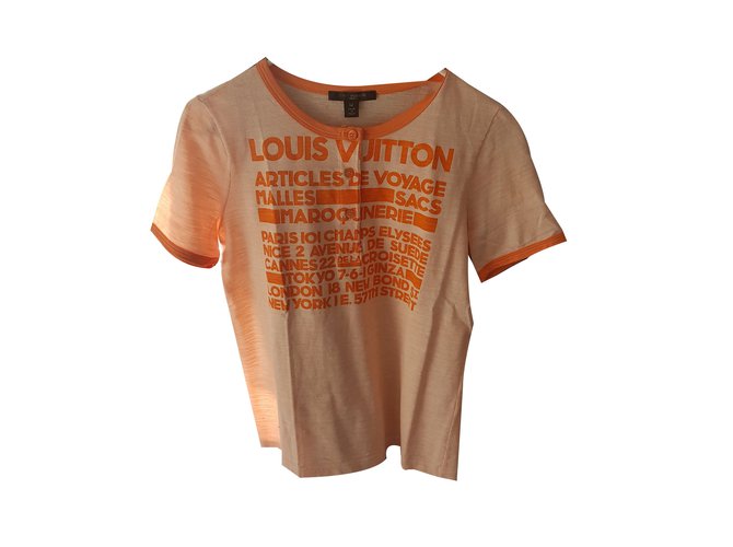 Louis Vuitton Parte superior Naranja Algodón  ref.44201