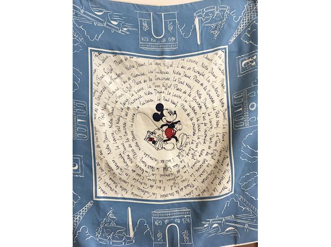 Autre Marque DONALDSON Disney Silk scarf Blue  ref.44318
