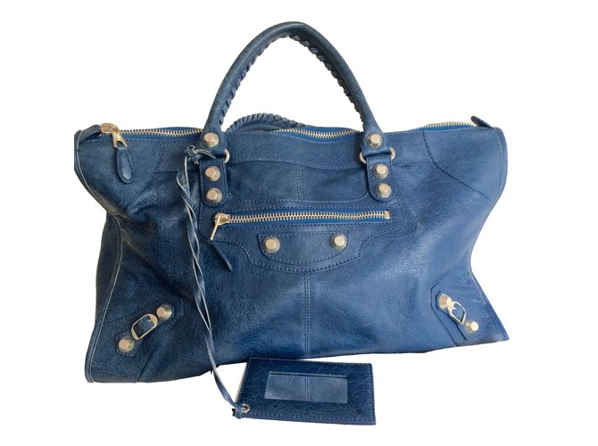 Balenciaga Handbags Blue Leather  ref.44358