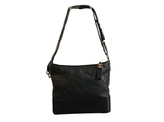Chanel Large Gabrielle bag Black Leather  ref.44364