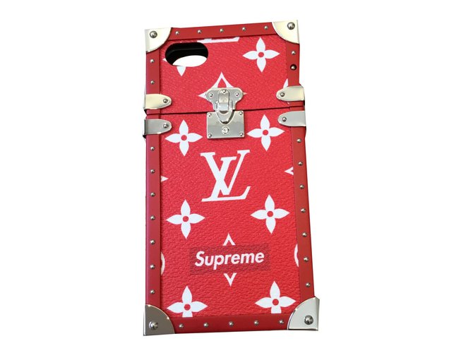 Louis Vuitton Supreme Red Leather  ref.44369