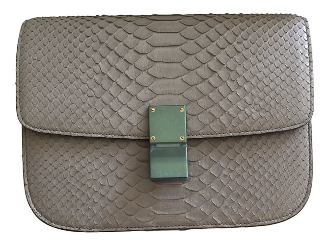 Céline Classic python Grey Exotic leather  ref.44389