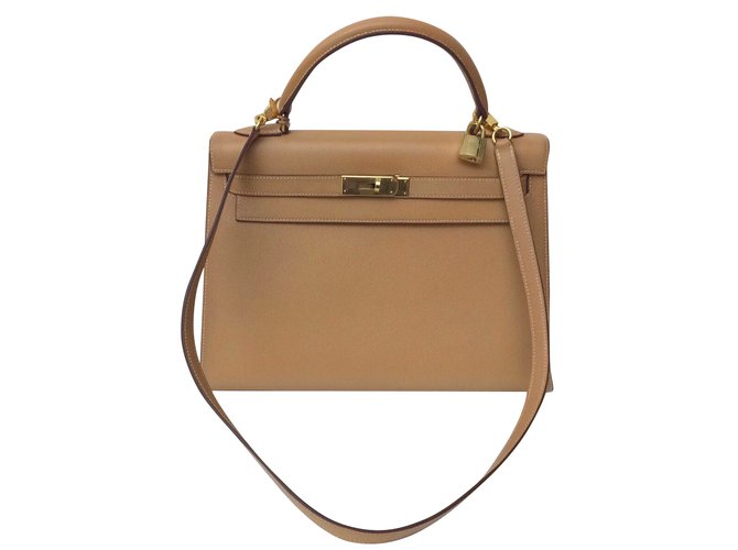 Hermès Kelly 32 Gold Beige Leather  ref.44508