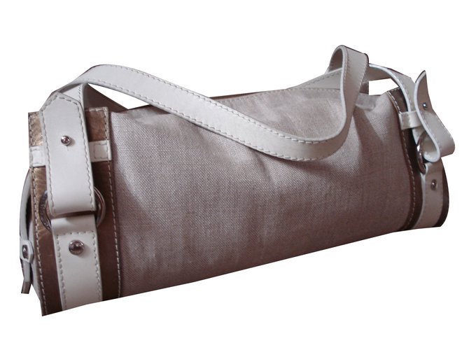 Lancel Handbag Beige Cloth  ref.44542