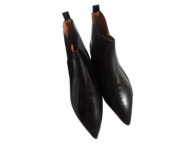 Isabel Marant Boots plates cuir Noir  ref.44543