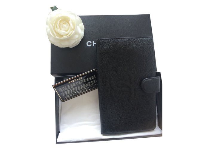 Chanel Wallets Black Leather  ref.44573