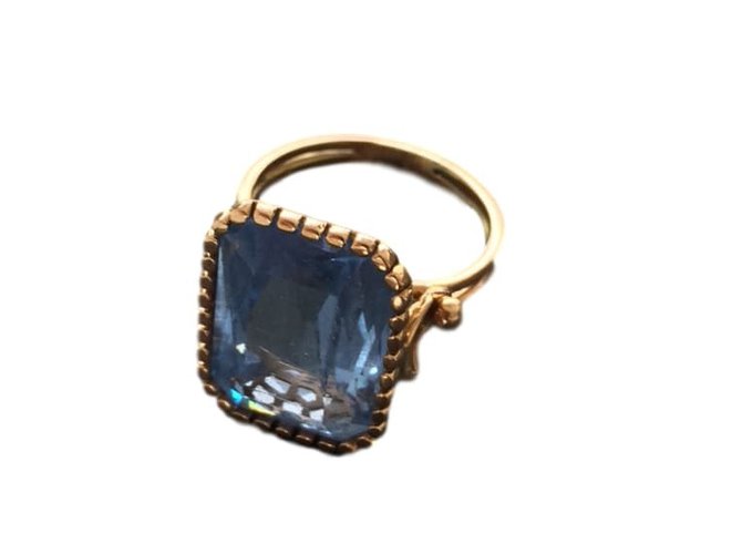 Autre Marque Vintage Ring Blau Gelbes Gold  ref.44578