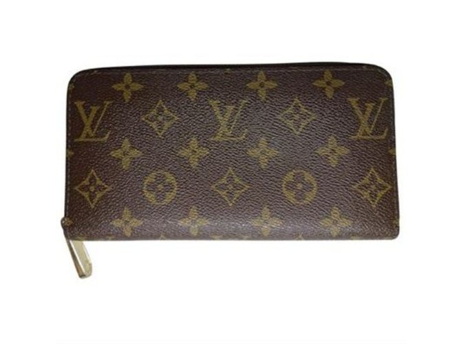 Louis Vuitton billetera zippy Castaño Cuero  ref.44608