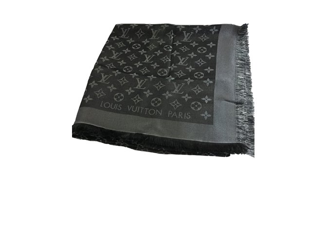 Louis Vuitton Scarf Black Wool  ref.44617