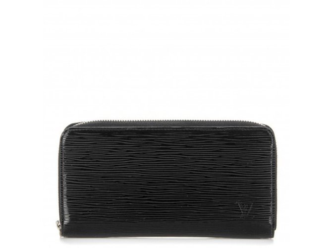 Louis Vuitton billetera zippy Negro Cuero  ref.44618