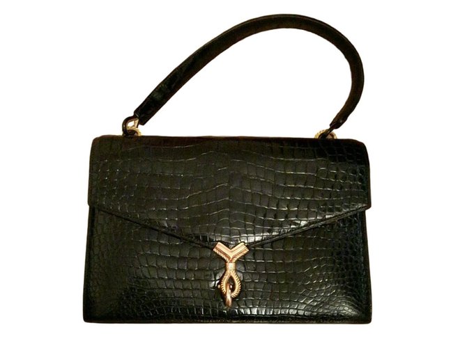Hermès Handbag Black Exotic leather  ref.44649