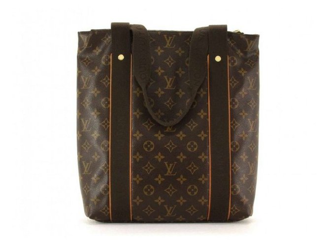 Louis Vuitton Beaubourg Brown Leather Cloth  ref.44707