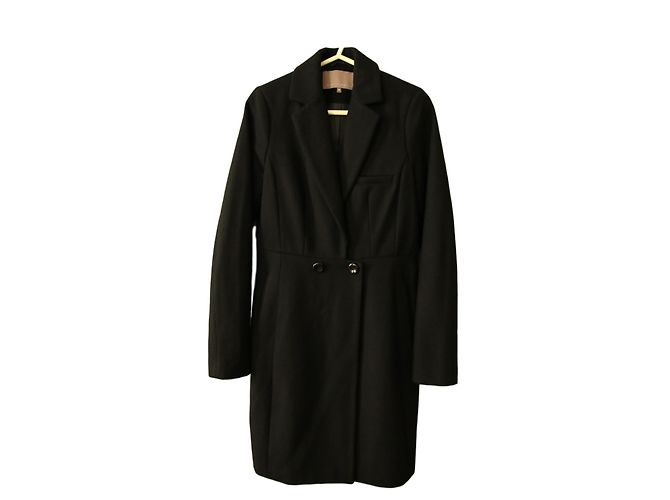 Autre Marque Black wool and polyester coat