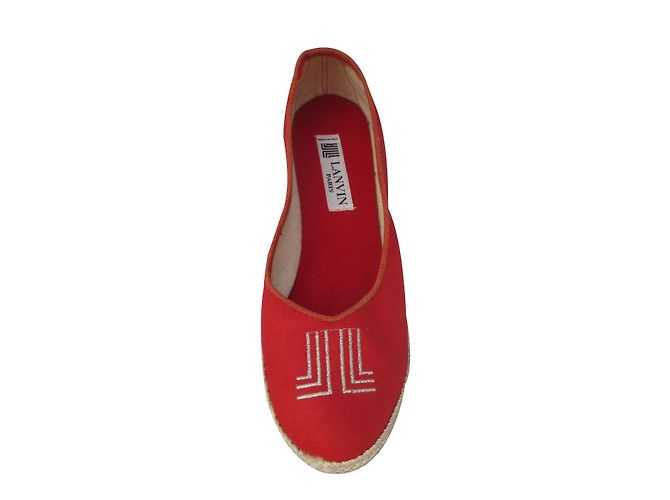 Lanvin Espadrilles Sandalen Rot Stoff 39