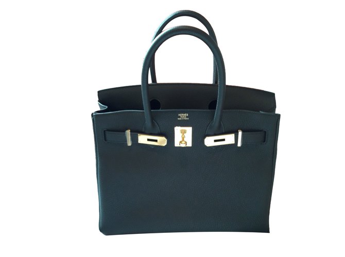 Birkin Hermès Handbags Black Leather  ref.44753