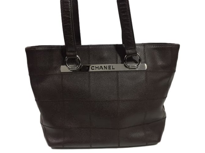 Chanel Handbag Brown Leather  ref.44786