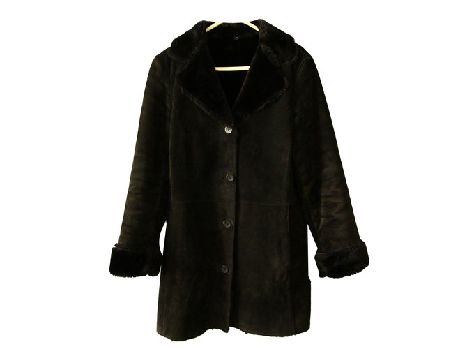Autre Marque Coats, Outerwear Black Goatskin  ref.44797
